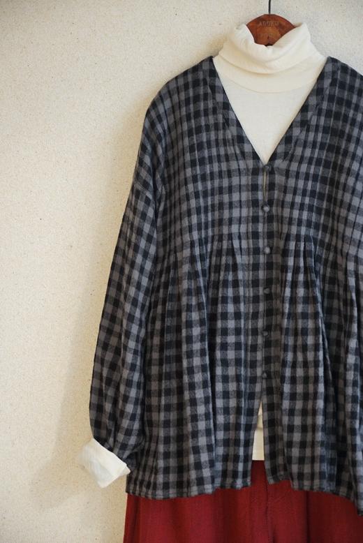 Maison de soil格纹V领衬衫 商品图1