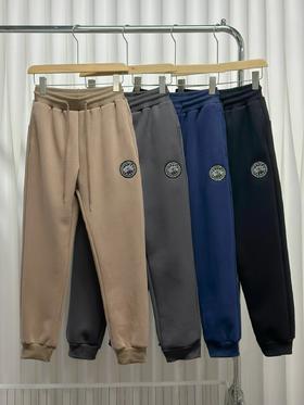 鹅家黑标刺绣奥粒绒束口卫裤男女同款