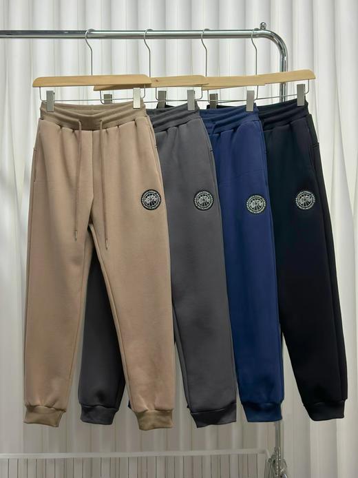 鹅家黑标刺绣奥粒绒束口卫裤男女同款 商品图0