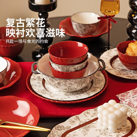 摩登主妇玫瑰假日碗碟套装结婚订婚新婚礼物乔迁新居餐具礼盒碗具 商品图2