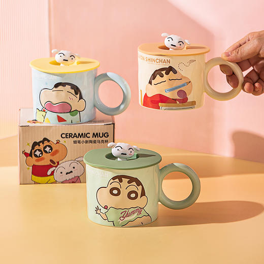 摩登主妇 蜡笔小新马克杯带盖生日礼物女生陶瓷杯子可爱咖啡杯水杯 商品图4