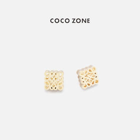 COCO ZONE 简约高级感方形镂空气质耳钉CC2D3124