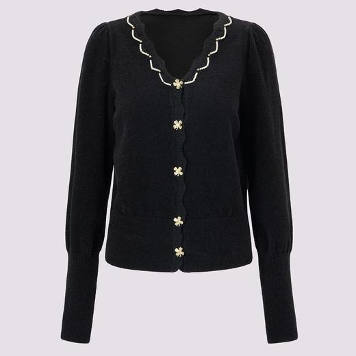 蕾丝领丝绒雪2024秋冬针织衫女 商品图0