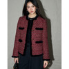 24冬新复古红羊毛小香粗花呢水貂拼接90白鸭绒羽绒服外套！ 商品缩略图0