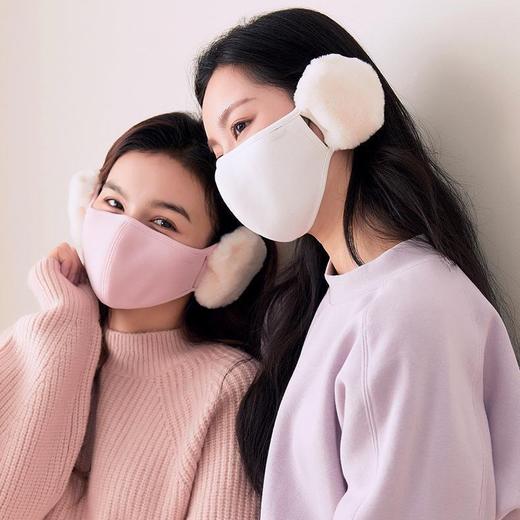 毛绒加厚云朵护耳口罩 升级保暖 护耳护脸 3D立体裁剪开口 呼吸顺畅 修饰脸型 防冻伤 商品图0