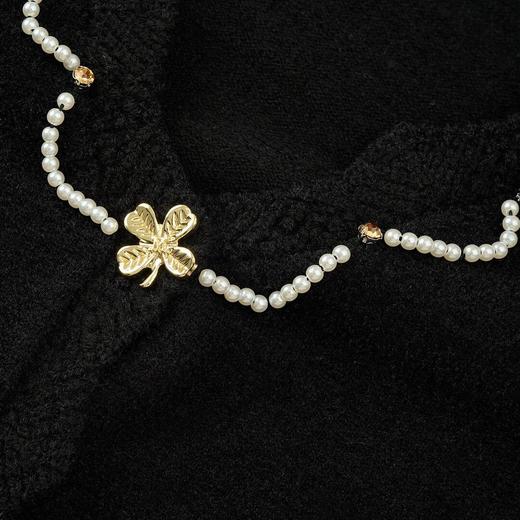 蕾丝领丝绒雪2024秋冬针织衫女 商品图2