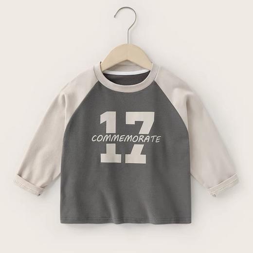 【印花插肩设计，时尚百搭】儿童韩版印花插肩长袖T恤 春秋新款 童装卫衣 男女童圆领打底衫上衣-QQ 商品图4