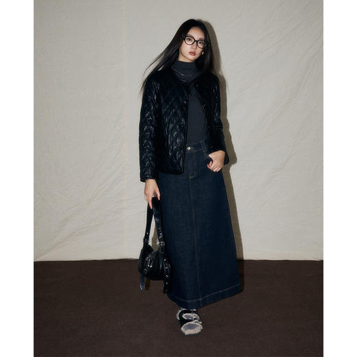 24秋冬新品韩系复古时髦菱格棉服！绗缝小香风短款棉服外套女款！ 商品图3