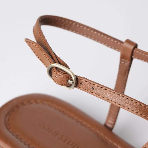 ROMI STUDIO “罗马假日” 牛皮交叉绑带O型环夹趾平底凉鞋427C0005 商品图4