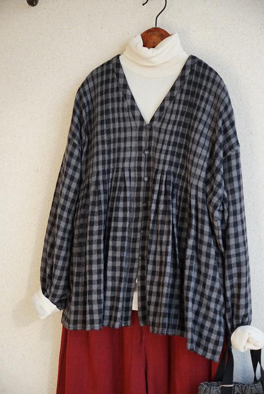 Maison de soil格纹V领衬衫 商品图2