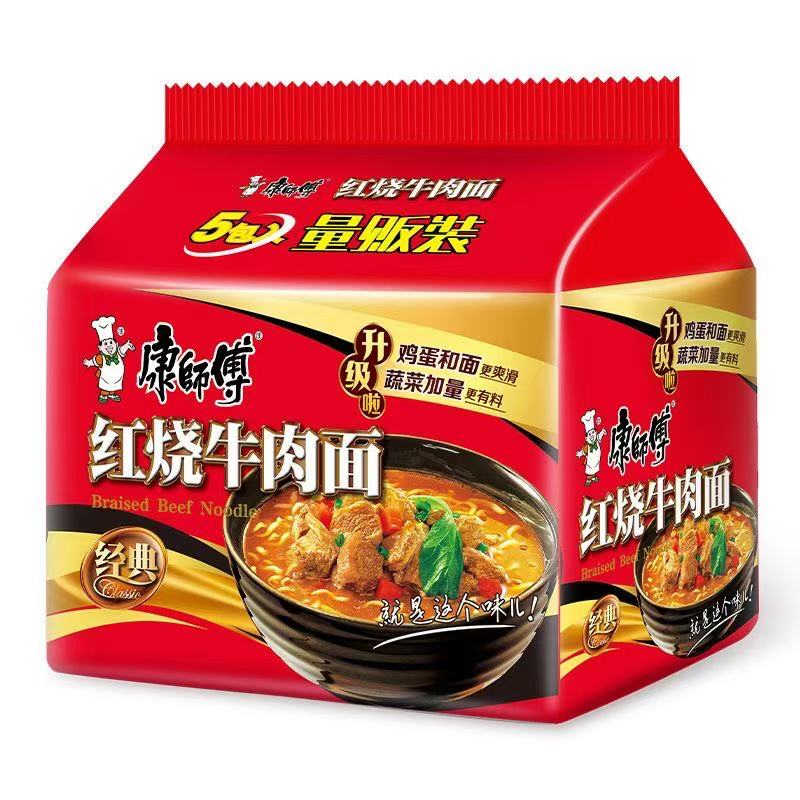 康师傅经典五包红烧牛肉面