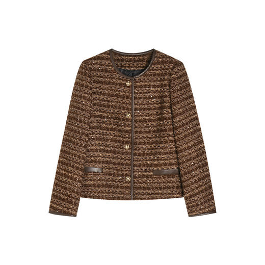 24冬新品高级感千金风美拉德羊毛混纺羽绒内胆小香风外套！ 商品图4