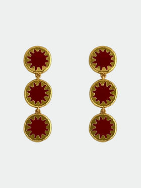 ABOAB｜SOLAR Earrings [珐琅耳环  银黑enamel / 金红enamel ]【ETERNITY】