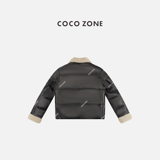 COCO ZONE 秋冬90鹅绒polo领拼接撞色羽绒服CC2D2444 商品图1