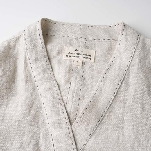 ROMI STUDIO“空山幽谷” 亚麻撞色珠编线围裹式针织开衫421E8008 商品图1