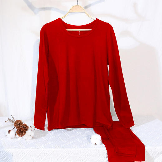 【39元1套，99元3套】红色水汇棉坊男士保暖套头套装-6223510 商品图0