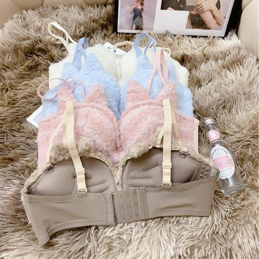 【毛绒绒❗️猫耳朵性感内衣套装】又美又暖，小胸聚拢，收副乳防下垂，上托显大❗️性感可爱新款秋冬时尚毛绒立体无钢圈文胸 商品图7