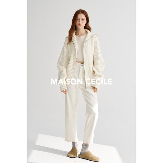 MAISON CECILE白色/黑色九分显腿直百搭小脚裤 商品图2