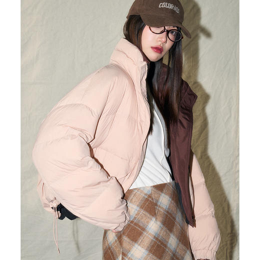 24冬新韩系休闲百搭95白鸭绒立领正反两穿短款羽绒服外套！ 商品图0