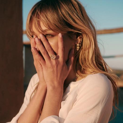 北京仓｜Leticia Ponti-Iris-透明色 水晶 花朵 戒指［法国设计师］ 商品图1