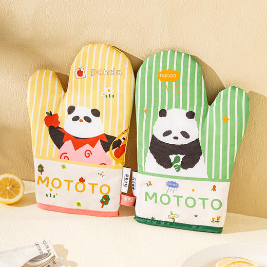 摩登主妇mototo熊猫防烫加厚手套厨房家用隔热烘焙烤箱微波炉专用 商品图2