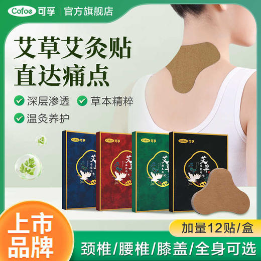 1盒装 可孚艾草颈椎膝盖腰肩贴热敷 1盒12贴 商品图0