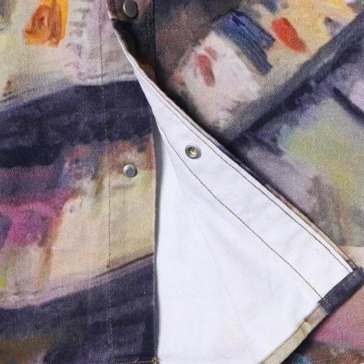 HC382秋季新款宽松撞色衬衫涂鸦设计美式复古潮流百搭时尚 商品图1