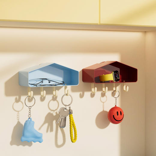 摩登主妇吸盘挂钩入户门口玄关挂免打孔置物架钥匙收纳盒壁挂粘钩 商品图3