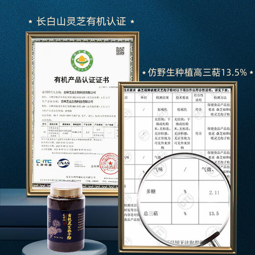 【九典堂】有机灵芝孢子粉 灵芝孢子 低温碾压 有机产品 商品图4