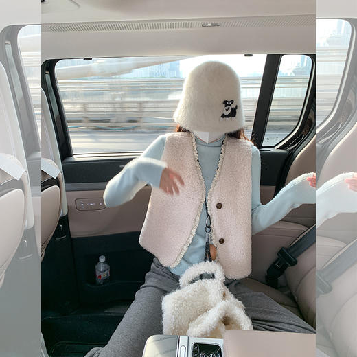 <曾小咸推荐>韩系叠穿羊羔毛马甲外套 商品图2