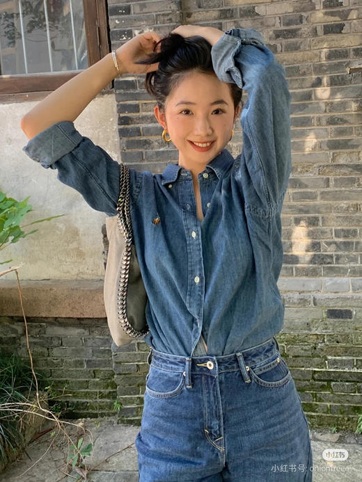 焊身上~の保真！柜1690大洋！美式小马刺绣牛仔衬衫！ 商品图3