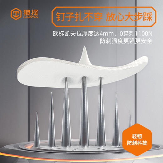 狼探劳保鞋男防砸防刺防割裂4.0凯夫拉全新升级钢包头欧标科技高端安全鞋 商品图3