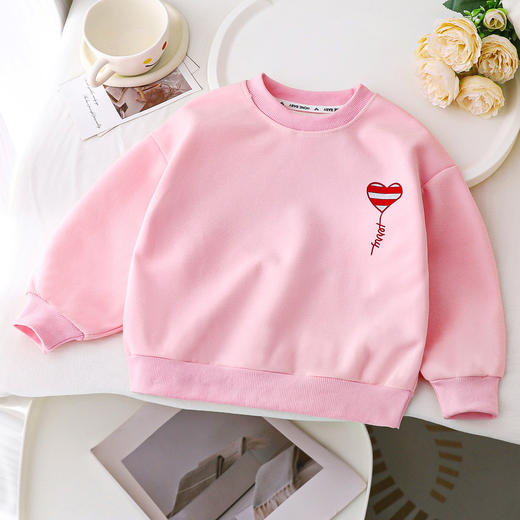 【宽松舒适，可爱又好看】女童卫衣秋季新款 休闲时尚宽松圆领上衣 简约大方 休闲百搭-QQ 商品图2