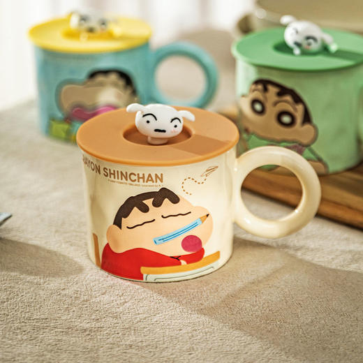 摩登主妇 蜡笔小新马克杯带盖生日礼物女生陶瓷杯子可爱咖啡杯水杯 商品图3