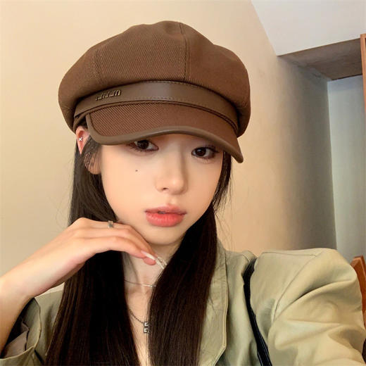 【时尚百搭！八角帽子】女冬季新款八角帽简约时尚字母鸭舌帽英伦风秋冬百搭贝雷帽。ry 商品图1