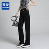 罗蒙女士牛仔裤加绒保暖休闲女长裤百搭舒适显瘦好穿阔腿裤女 商品缩略图0