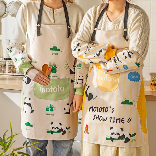 摩登主妇mototo熊猫袖套厨房做饭专用2024年新款防水防油防污套袖 商品图1