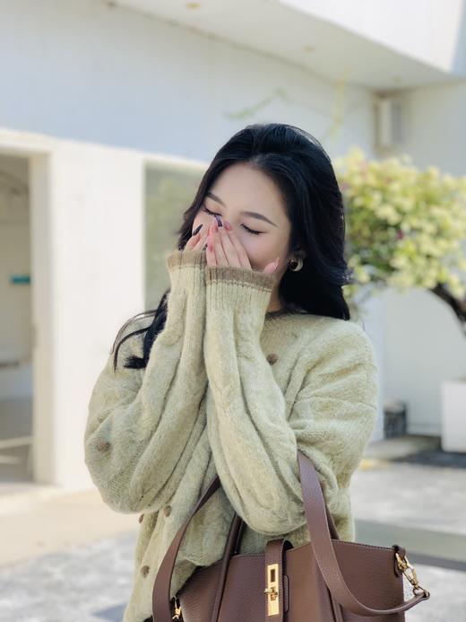 【百图lulu定制】【香草毛衣】复古文艺  竖向绞花毛衣 商品图6