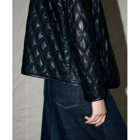 24秋冬新品韩系复古时髦菱格棉服！绗缝小香风短款棉服外套女款！