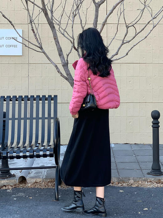 【百图lulu定制】【桃之夭夭羽绒服】夹克版型  拉链口袋 轻盈版90白鸭绒羽绒服 商品图6