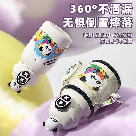 【双饮公仔杯！每天都充满乐趣】食品级卡通双饮款儿童保温杯316不锈钢防摔公仔吸管杯男女学生便携水杯。ry 商品图2