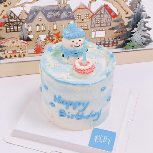 立体奶油霜小雪人蛋糕（奶油戚风蛋糕） 商品图2