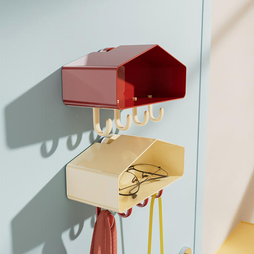 摩登主妇吸盘挂钩入户门口玄关挂免打孔置物架钥匙收纳盒壁挂粘钩 商品图4