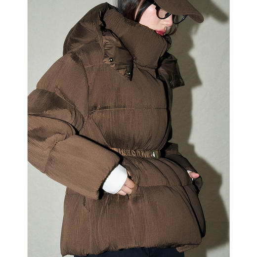 24冬新韩系高级感新国标90白鸭绒收腰腰带连帽羽绒服外套！ 商品图0