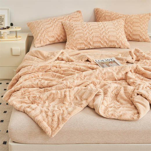 加密加厚兔毛绒双层毛毯牛奶绒毯子午休盖毯 商品图2