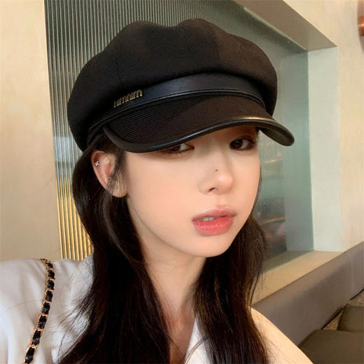 【时尚百搭！八角帽子】女冬季新款八角帽简约时尚字母鸭舌帽英伦风秋冬百搭贝雷帽。ry 商品图2