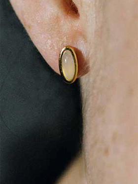 ABOAB｜DOME Studs [ 耳钉  银红玛瑙 / 银黑玛瑙 / 金白水晶 ]【ETERNITY】