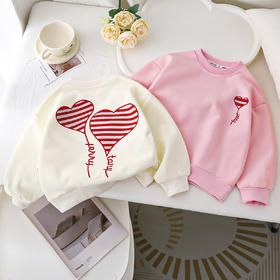 【宽松舒适，可爱又好看】女童卫衣秋季新款 休闲时尚宽松圆领上衣 简约大方 休闲百搭-QQ