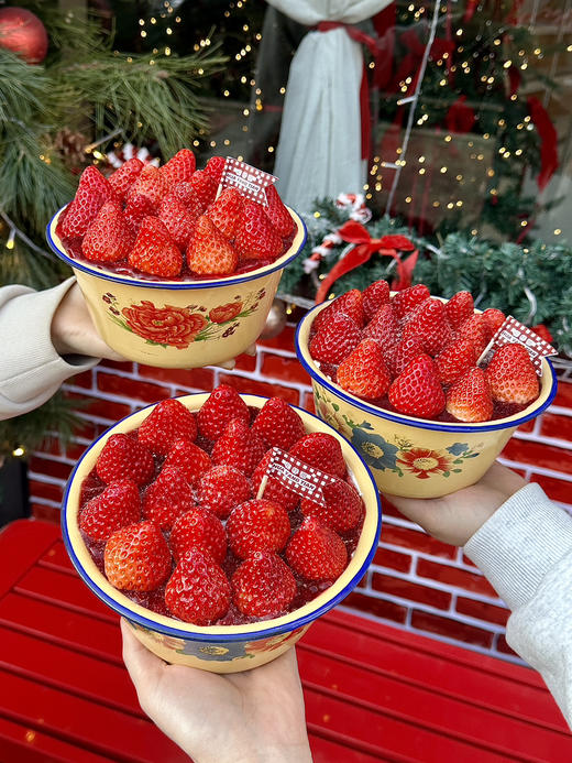 抱盆吃蛋糕❗️搪瓷盆草莓蛋糕（送一把钢勺，中/大号额外送5人份普通餐具） 商品图0
