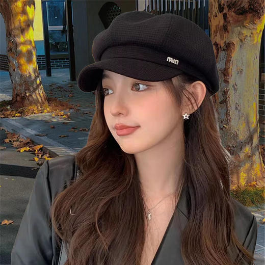 【时尚百搭！八角帽子】女冬季新款八角帽简约时尚字母鸭舌帽英伦风秋冬百搭贝雷帽。ry 商品图8